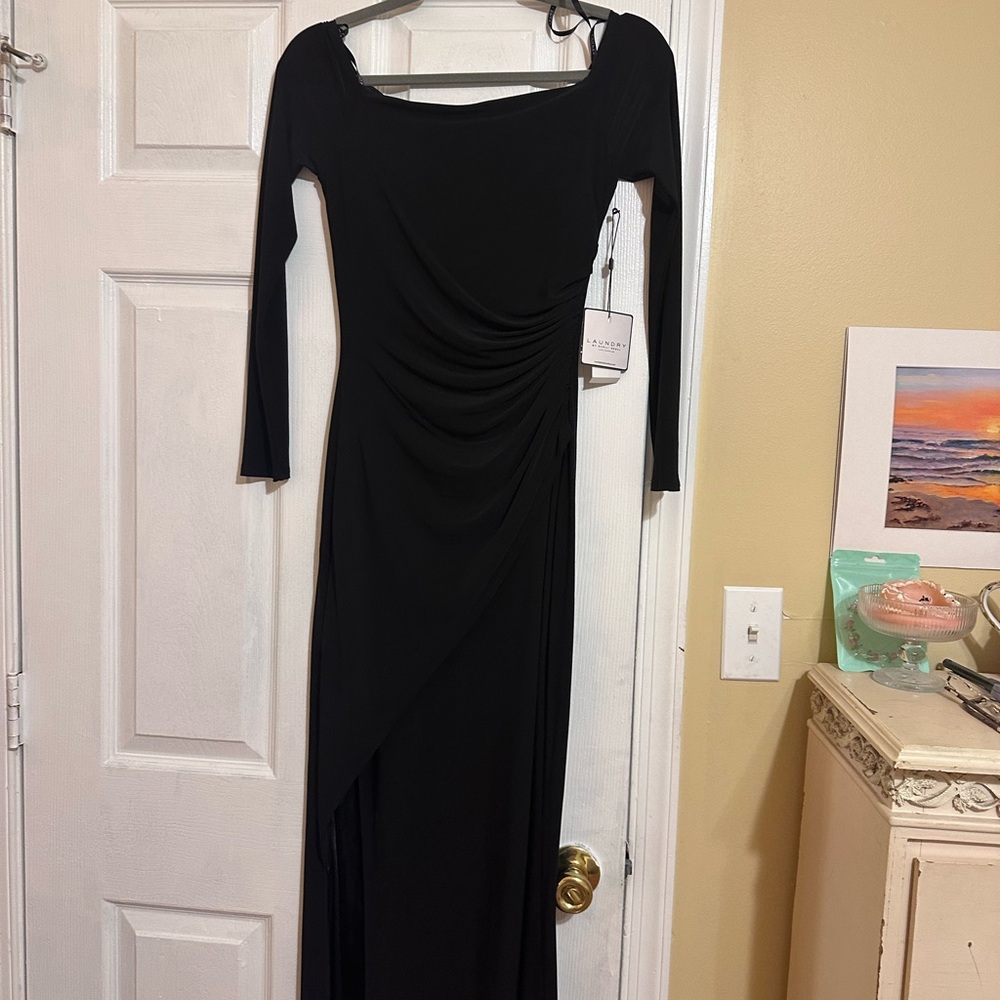 Laundry By Shelli Segal Black Long Sleeve Dress